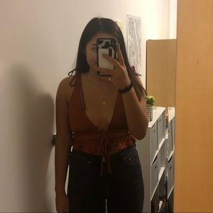 Princess Polly Satin Tie Front Top